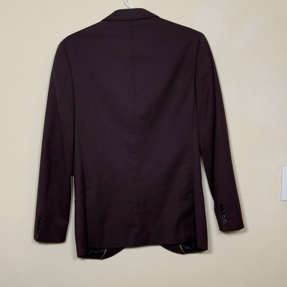TOPMAN Suit Skinny sports jacket blazer Size US 38 Two Button color Berry - Picture 8 of 8